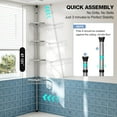 thumbnail image 4 of Corner Shower Caddy Tension Pole: Adjustable Rustproof 4-Tier Inside Bathroom Organizer - 47-121 inch Quick Installation Bathtub Shelves for Shampoo Storage - Rod Floor Standing Bath Rack, 4 of 6