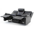thumbnail image 5 of Pemberly Row Modern Faux Leather Double Reclining Sofa in Black, 5 of 5