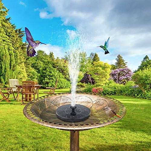 Free Standing Floating Solar Powered Water Fountain Pump for Bird Bath Garden Pool Mademax Solar Bird Bath Fountain Pump Pond Solar Fountain with 4 Buses Outdoor