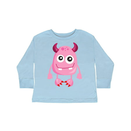 

Inktastic Cute Monster Smiling Monster Pink Monster Horns Gift Toddler Boy or Toddler Girl Long Sleeve T-Shirt