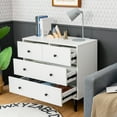 thumbnail image 2 of Costway 4 Drawers Dresser Chest of Drawers Free Standing Sideboard Cabinet White, 2 of 11