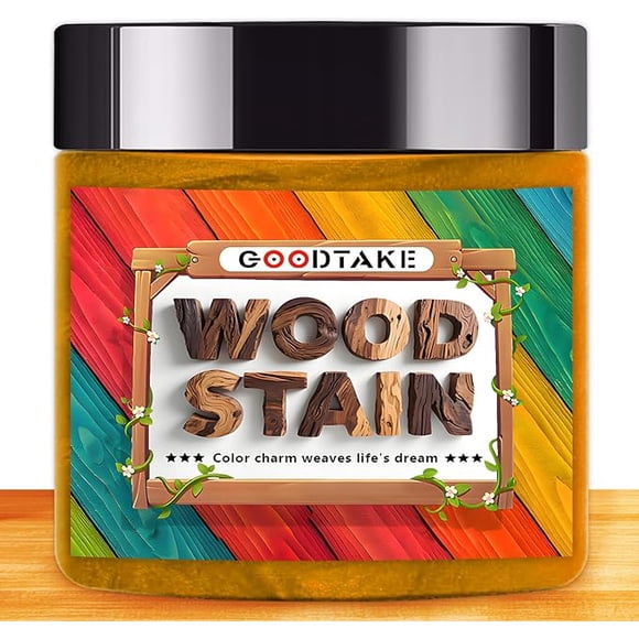 GOODTAKE Orange Wood Stain, Wood Dye Stain Powder That Makes Vibrant Wooden, Premium Fast Dry Dark Wooden Stain Powder for Crafts, Multiple Finishes - for Indoor Outdoor Furniture (Orange, 4 oz)