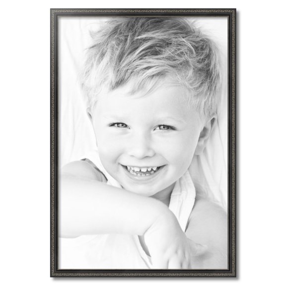 ArtToFrames 25" x 37" Antique Black Picture Frame, 25x37 inch Black Wood Poster Frame (WOM-5106)
