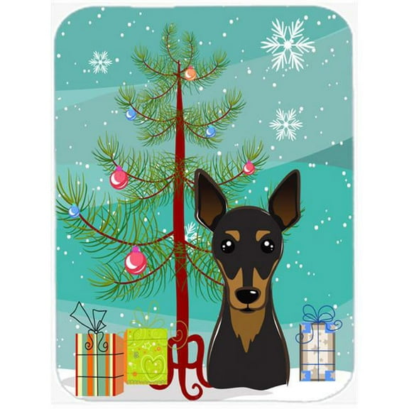 Christmas Tree And Min Pin Mouse Pad, Hot Pad & Trivet