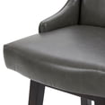 thumbnail image 5 of CHITA 26 inch Swivel Upholstered Faux Leather Counter Stool Set of 2, Bar Stool with Back, Retro Gray, 5 of 8