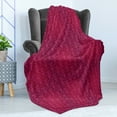 thumbnail image 4 of Magenta Soft Flannel Fleece Throw Blanket, Monochrome Flourishing Flowers with Leaves Pattern Royal Garden Design, Cozy Plush for Indoor and Outdoor Use, 70" x 90", Magenta and Purple, by Ambesonne, 4 of 5