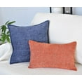 thumbnail image 3 of 12x20 Lumbar Pillow Covers Pack of 2 Orange Textured Chenille Solid Cushion Cases For Sofa Accent Chair Couch, Rectangular Small Pillowcases, 3 of 7