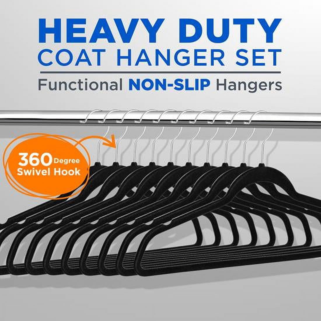 SereneLife Premium Non-Slip Velvet Hangers - Space Saving Heavy Duty Slim Suit Clothes Hanger