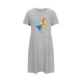 thumbnail image 7 of Elvqul Nightgowns for Women Under $10 Womens Pajamas Dress Pull on Gray Short Sleeve Nightgowns, 7 of 7