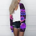 thumbnail image 5 of KSCYKKKD Coat for Women Women's Casual Sweatshirts Halloween Coat Print Medium Length Cardigan Jacket Coat Dark Purple M, 5 of 6