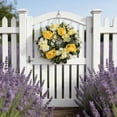 thumbnail image 6 of Bcylexb Spring Flower Wreath, 13.7" Artificial Rose & Hydrangea Wreath with Eucalyptus Leaves Floral Wreath for Front Door Wedding Home Wall Decor, 6 of 6