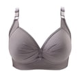 thumbnail image 1 of aidice 2pc Bras for Women Adjustable Strap V Neck Ruched Support No Underwire Solid Color Everyday Bras, 1 of 4