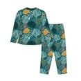 thumbnail image 2 of Uemuo Tropical Leaves Pattern Womens Pajama Sets,PJ Set for Women,Pajamas for Women Logo,Long Sleeve Pajama Set for Women,Soft Long Sleeve Top With Pants-Large, 2 of 9