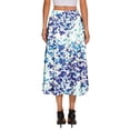 thumbnail image 3 of WTOBBY Women's Bohemian Floral Pocket Skirt Solid Color High Waist Maxi Skirt Casual Beach Skirt with Elastic Waist Drawstring Tiered Flowy Long Skirt for Summer,Blue S, 3 of 4