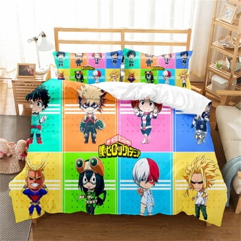 3pcs My Hero Academia Bedding Bed Set Twin Full Queen King Size - Deku 