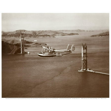 Sikorsky S-42 through the Golden Gate under Construction, San Fran... Art