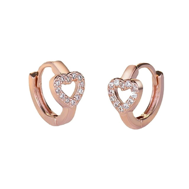 Titanium Earrings for Sensitive Ears Hoop Earring Dainty Ball Heart Stud Shiny Cubic Zirconia Diamond Stud Earrings Set Hypoallergenic Creative Drop Earring Jewelry Gifts