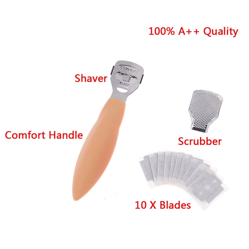 Pedicure callus shaver foot hard tough skin corn remover cutter razor & 10 blade