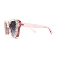 thumbnail image 4 of Super Dripping Huge Rhinestone Full Bling Cat Eye Sunglasses Pink Smoke, 4 of 4
