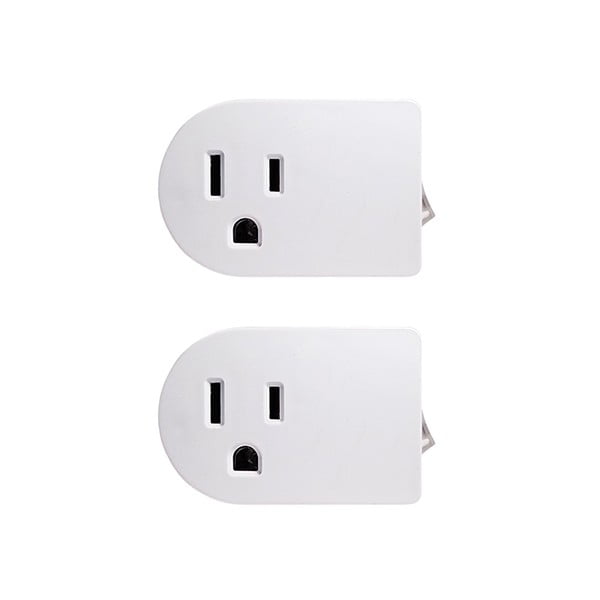 2 Prong Grounded 3 Outlet Wall AC Power Adapter Sockets Electrical Plugs 
