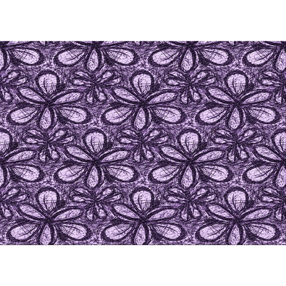 Ahgly Company Indoor Rectangle Patterned Bright Lilac Purple Area Rugs, 2' x 3'