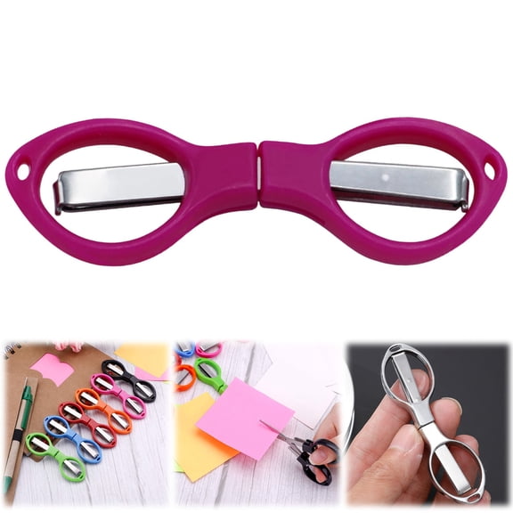 Folding Scissors, Portable Heavy-Duty Telescopic Cutter, Safety Foldable Pocket Badge Small Scissors for Home, Office, Craft, Sewing Accessories, Travel, 1 Pcs, 3.44x1.04"
