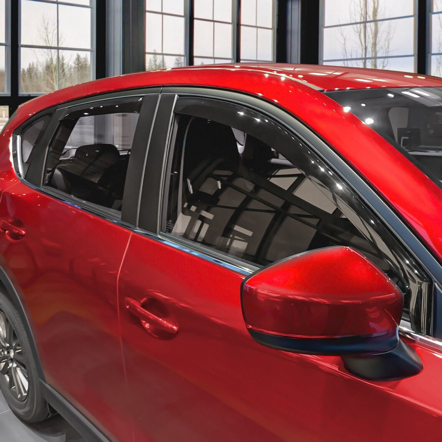 Deflectores de ventana laterales de coche para Mazda CX-5, CX5 2017-2023  para ventana, sol, lluvia, viento, 4 unidades