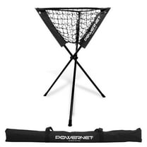 PowerNet Baseball Softball Ball Caddy, Portable Batting Practice Caddy Holds up to 60 Baseballs, Softballs, Weighted Balls Training and Drills (Black)