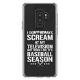 thumbnail image 1 of DistinctInk Clear Shockproof Hybrid Case for Samsung Galaxy S9+ PLUS (6.2" Screen) - TPU Bumper Acrylic Back Tempered Glass Screen Protector - Baseball Season Scream at my TV, 1 of 5
