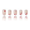 thumbnail image 4 of Valentines Day Press on Nails Short Almond French Tip Fake Nails Nude Full Cover Red Pink Heart False Nails with Designs Glossy Glue on Nails Cute Acrylic Manicure Artificial Nails for Women Girls, 4 of 4