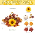 thumbnail image 3 of Fall Maple Leaf Candle Ring Wreath, Artificial Sunflower Pumpkin Candle Garland, Harvest Season Pillar Candle Holder, Thanksgiving Table Centerpiece Decor, Faux Autumn Floral Ornament, 3 of 6