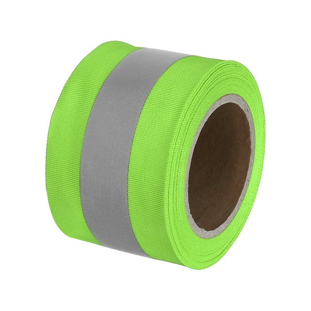 Unique Bargains Reflective Tape Strip, 2'x 17ft Reflective Tape Sew on Safety Fabric Tape, Fluorescent Yellow