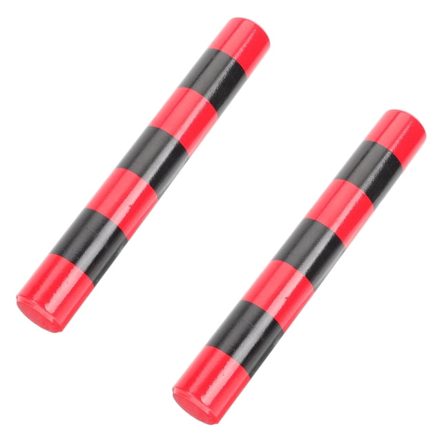 STRANDCHIC 2 Pcs Bâtons de Rythme Rayés Rouges Noirs Fournitures Musicales en Bois pour Enfants Utilisation en Classe 7.07x0.98x0.98 Po