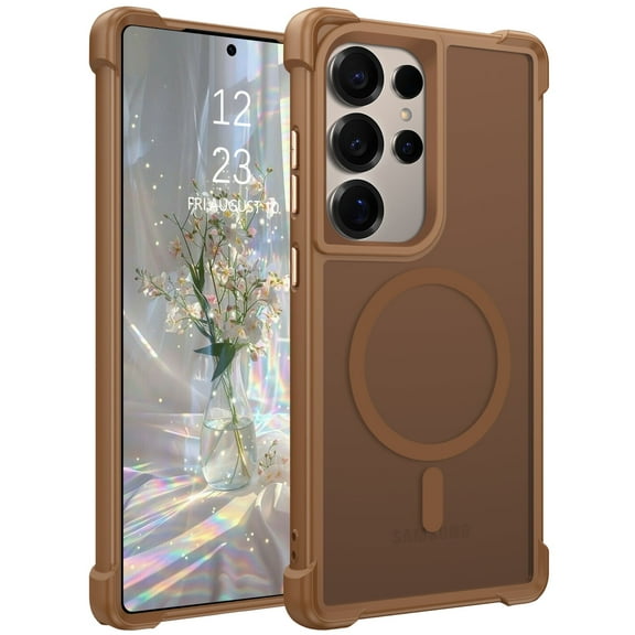 VENINGO Magnetic for Samsung S25 Ultra Case 6.9",Slim Translucent Matte Shockproof Phone Protective Case for Samsung S25 Ultra,Desert Gold