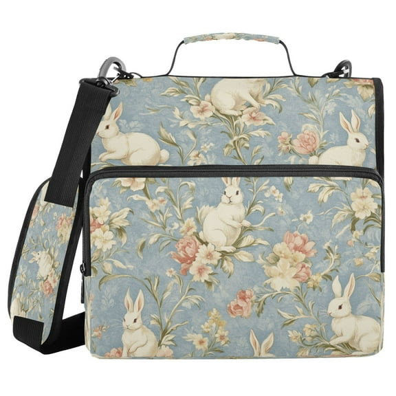 DIXRUYEE Zipper BinderTrapper of keeper Documents Organized Design Bunny Garden Printed