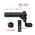 thumbnail image 4 of 5 Hole Adjustable Height Tow Bar Hitch Drop Mount 50MM Ball CAP 4000 KG Trailer RV Camper Caravan Parts Accessories ,Weatherproof Double Locking Hitch Pin, 4 of 6