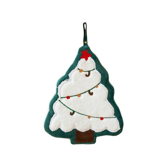 Cevemin Christmas Hand Towels with Hanging Loop - Festive Absorbent Kitchen Towels for Home, Shops, Restaurants Xmas Holiday Decor