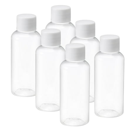 PE Plastic Lab Chemical Reagent Bottle, 60ml/2 oz Small Mouth Sample Sealing Liquid Storage Container, Transparent 6