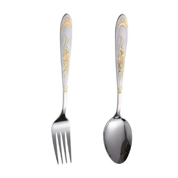 Silverware Set – 2 Piece Flatware Set – Silver Tableware Set w/Gold Accents – Great for Family Gatherings & Daily Use
