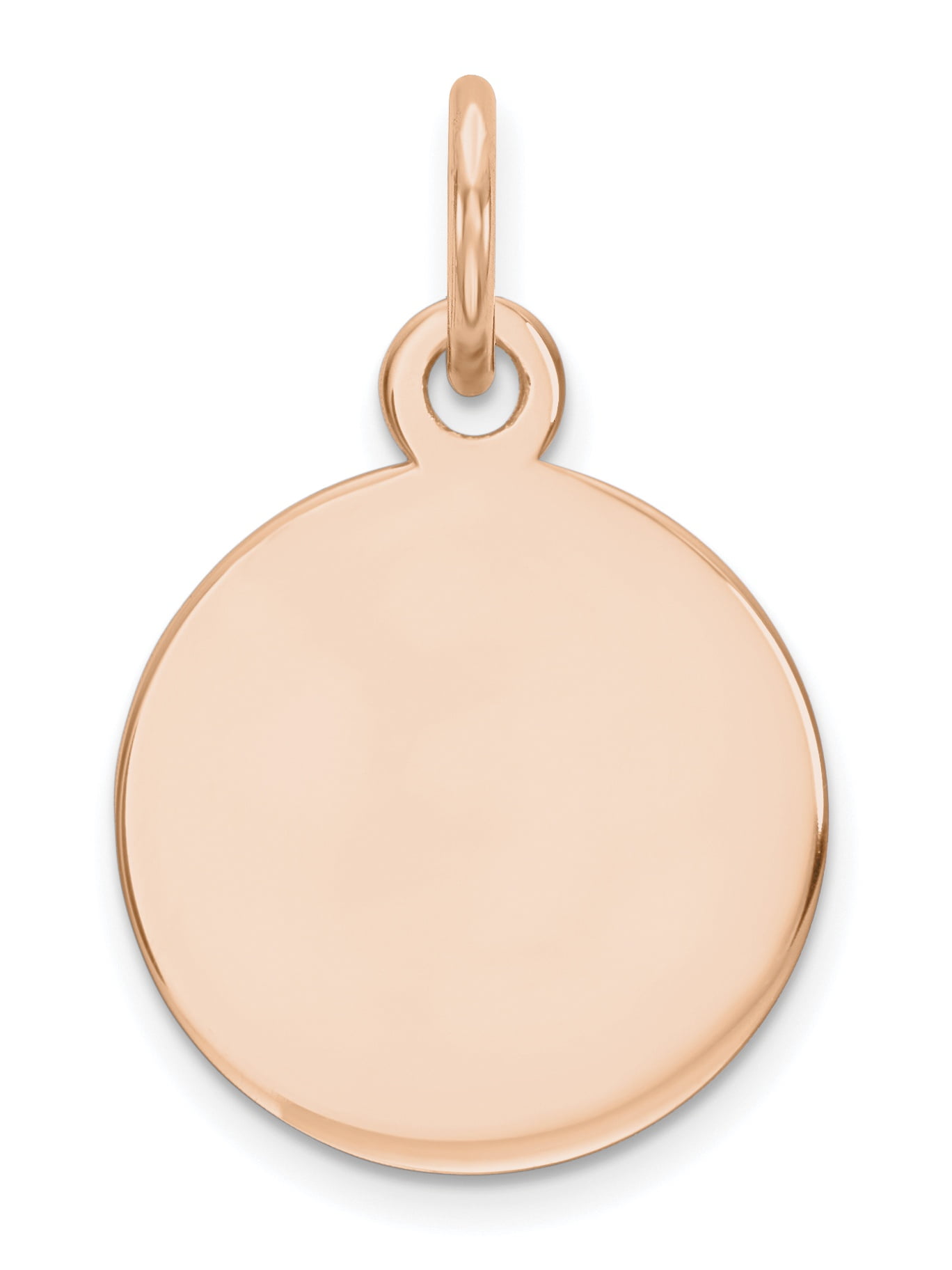 14K Solid Yellow Gold Plain .009 Gauge Engravable Raindrop Disc Charm 23mm x 11mm