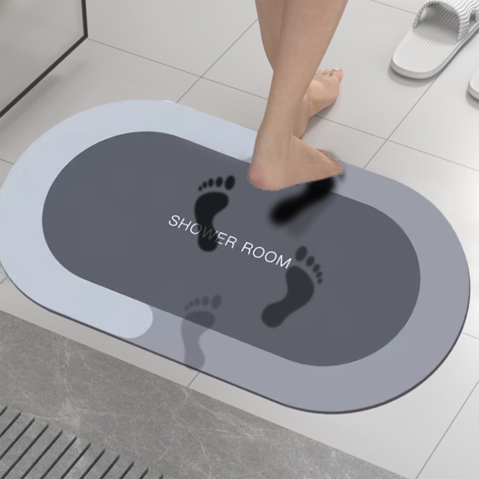 lulshou Diatomaceous Bath Rug, Super Absorbent Quick Dry, Rubber Backing Non Slip ,Washable Bathroom Floor Mats, Shower Rug for In Front of Bathtub,Shower Room (16x24)