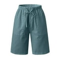 thumbnail image 2 of Aayomet Mens Workout Shorts Waist Drawstring Elastic Waist Solid Shorts With Pockets (Green, L), 2 of 5