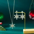 thumbnail image 3 of NICKSUN Christmas Snowflake Rhinestone Jewelry Set for Women, Crystal Pearl Snowflake Pendant Necklace & Dangle Earrings Matching Set, Winter Xmas Holiday Party Accessory Gift, 3 of 6