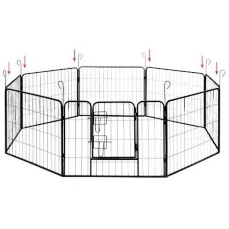 ALEKO Heavy-Duty Dog Kennel Pet Playpen 8 Panels 32 x 24 inch