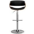 thumbnail image 4 of Simpli Home Amery Modern Adjustable Swivel Bar Stool in Black Faux Leather, 4 of 6