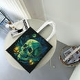 thumbnail image 7 of DouZhe Reusable Grocery Bags, Starry Night Skull Lightweight Polyester Canvas Cloth Tote Bag for Travle Gym Shopping School, 15" x 16", 7 of 7