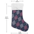 thumbnail image 2 of Coolnut 2 PCS Christmas Stocking Plaid Big Warm 17.7 x 12 Inch Hanging Xmas Stockings Decoration for Family Holiday Party Ornaments Decor Fireplace, 2 of 7
