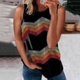 thumbnail image 2 of HAPIMO Women's Summer Tank Tops Casual Loose Fit Camis Vest O-Neck Blouse Colorblock Stripe Print Tops Trendy Comfy Camisole Sleeveless Shirts for Girls Savings Black XL, 2 of 5