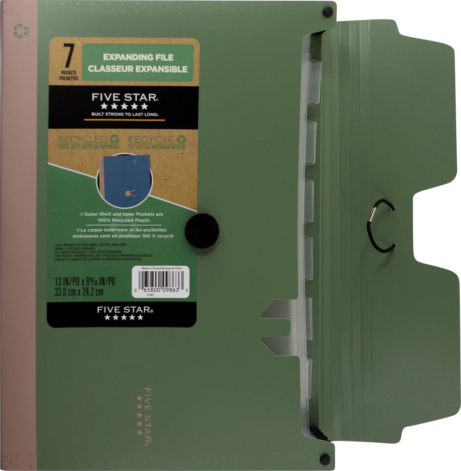 Five Star Recycled 7 Pocket Expanding File