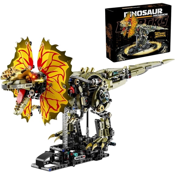 GZBricker Mechanical Dinosaur Building Block Sets Dual-Crown Dragon Compatible with Lego Animal Home Office Decor for Adults Boys